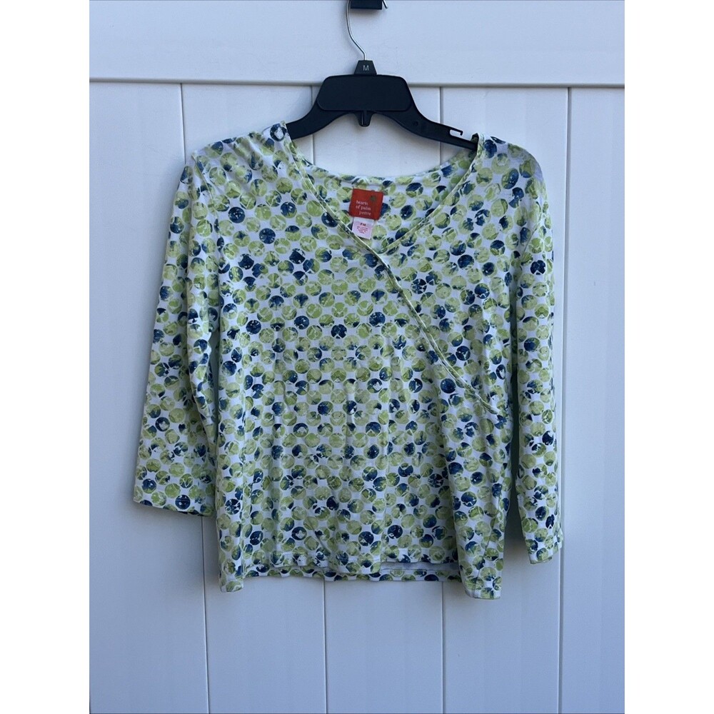 Hearts Of Palm Petite PM Top 3/4 Sleeve Colorful Geometric